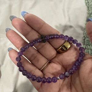 Amethyst bracelet with moldavite